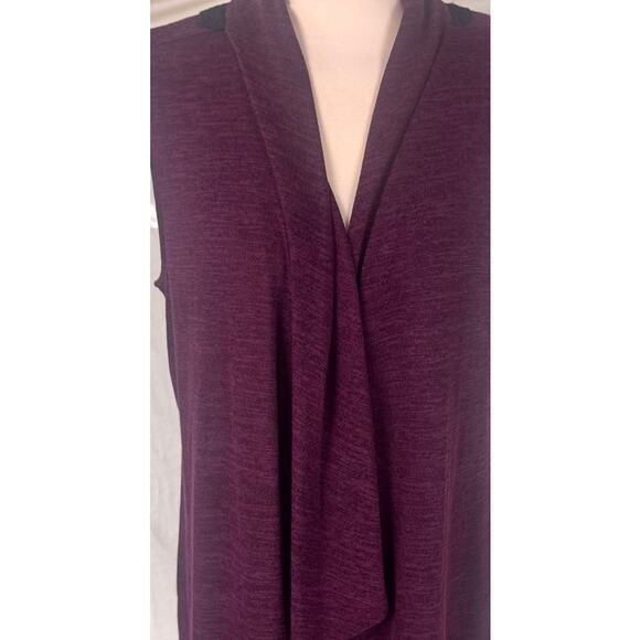 Style & Co. Open Front Sleeveless Cardigan Autumn Affair Medium Dried Plum - Picture 2 of 8